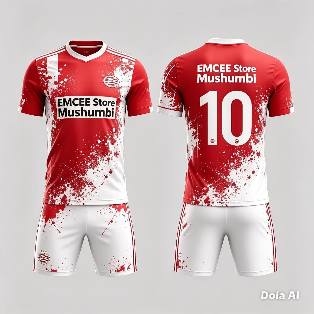 EMCEE Store Mushumbi custom sublimated soccer kit